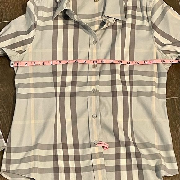 LIM ED Burberry Authentic Women Gray Tones Long Sleeve Button Down Shirt - Picture 7 of 12
